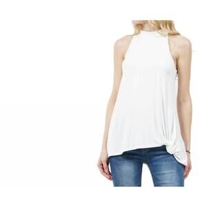 NEW 42POPS back tie halter top in white